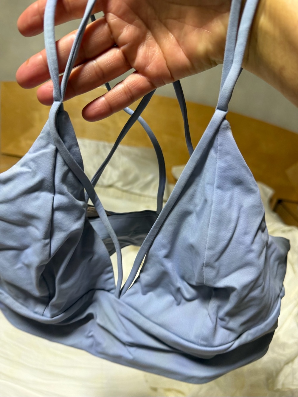 Lululemon sport bra size 10 Wireless Light Blue Bralette with Strappy Detail